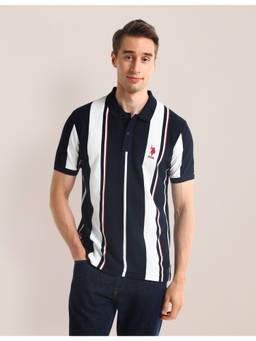 U.S. POLO ASSN. - Varsity Navy Blue Short Sleeves Polo T-Shirt