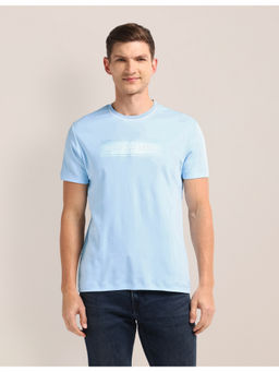 U.S. POLO ASSN. - Brand Logo Blue Short Sleeves Round Neck T-Shirt
