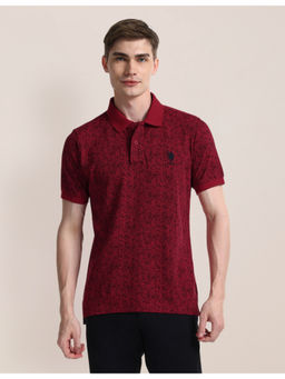 U.S. POLO ASSN. - Floral Red Short Sleeves Polo T-Shirt