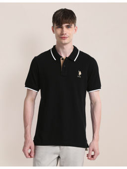 U.S. POLO ASSN. - Solid Black Short Sleeves Polo T-Shirt