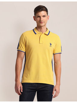 U.S. POLO ASSN. - Colourblocked Yellow Short Sleeves Polo T-Shirt