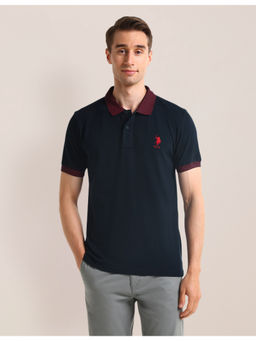 U.S. POLO ASSN. - Solid Navy Blue Short Sleeves Polo T-Shirt