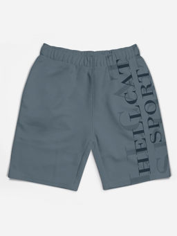 HELLCAT - Trendy Dark Grey Typographic Shorts for Girls