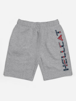 HELLCAT - Trendy Grey Melange Typographic Shorts for Girls