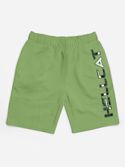 HELLCAT - Trendy Jade Green Typographic Shorts for Girls