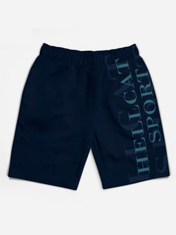 HELLCAT - Trendy Navy Blue Typographic Shorts for Girls