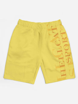 HELLCAT - Trendy Yellow Typographic Shorts for Girls