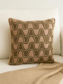BELIHODE - Beige Rugged Linen Hand Crafted Cushion Covers (16x16 inches)