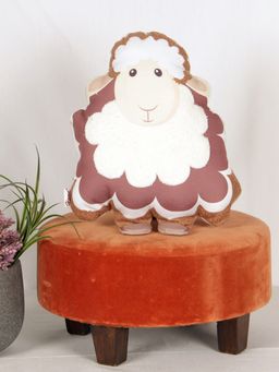 Sivya by Home - Micro Filled Sheep Shaped Cushion for kids 14x11 Inch -Brown and White Pack of 1
