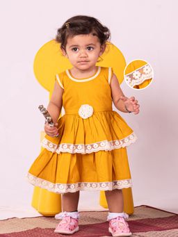 Vastramay - Girls Mustard Dress