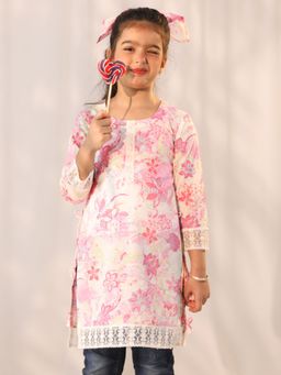 Vastramay - Girls Pink Only Kurta