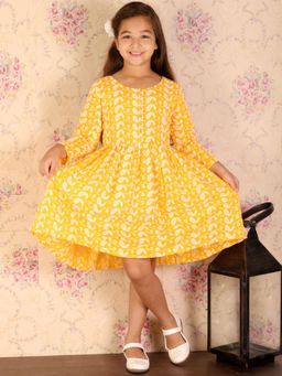 Vastramay - Girls Orange Ethnic Dress