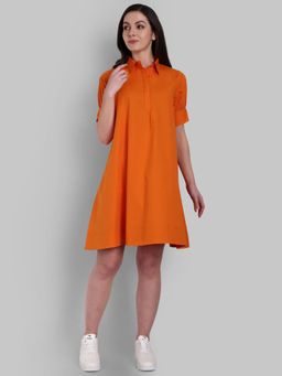 Mera Rang - Burnt Orange Weekend Mini Dress