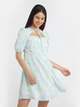 Zink London - Womens Green Floral Mini Dress