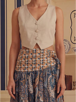 Sage By Mala - Beige Arazzo Vest Top