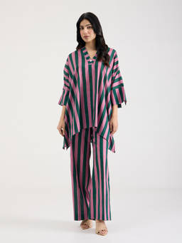 Setara - Pink Bold Rhythm Stripe Co-Ord Set