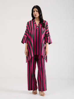 Setara - Pink Retro Carnival Stripe Co-Ord Set