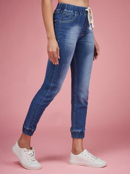 Miss Chase - Womens Blue Regular Mid Rise Jeggings