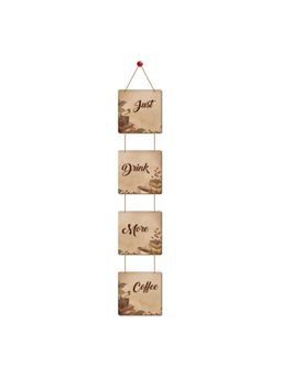Art Vibes - Coffee Quotes Wooden Wall Hanging for Home Cafe Decoration