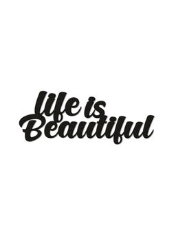 Art Vibes - Life is Beautiful Decorative Wooden Wall Hanging for Home