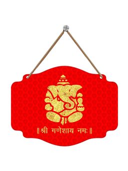Art Vibes - Shri Ganesh Decorative Wooden Wall Hanging for Home