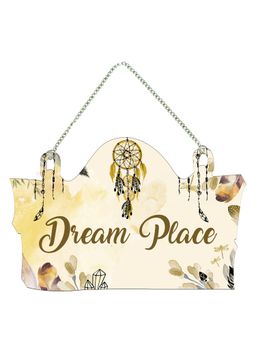 Art Vibes - Dream Place Wooden Wall Hanging for Home Bedroom Decoration