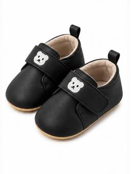 Baby Doe - Black Teddy Embroidery Loafers