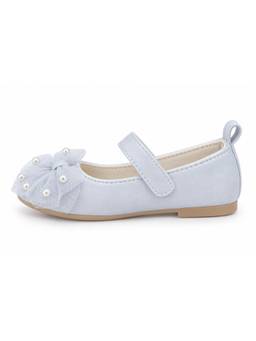 Baby Doe - Grey Pearl Bow Ballerinas