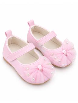 Baby Doe - Pink Pearl Bow Ballerinas
