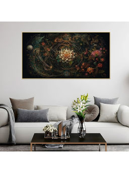 Dekorstation - Multi Color Flowers Floating Framed Canvas Wall Painting