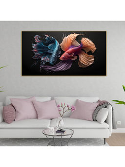 Dekorstation - Vastu Fishes Floating Frame Canvas Wall Painting