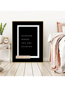Dekorstation - Bloom And Thrive Framed Motivation Quotes Printed Canvas Wall Painting