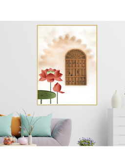 Dekorstation - Lotus Door Canvas Wall Art Printed Floating Frame Wall Painting