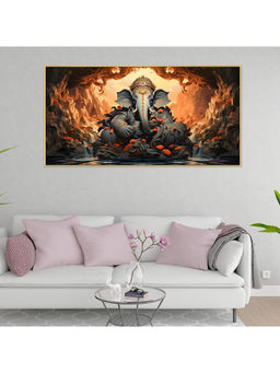 Dekorstation - Vibrant Lord Ganesha Premium Canvas Wall Painting