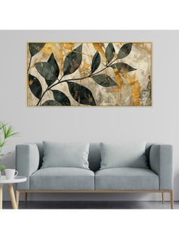 Dekorstation - Abstract Modern Art Floral Green Leaves Canvas Wall Painting
