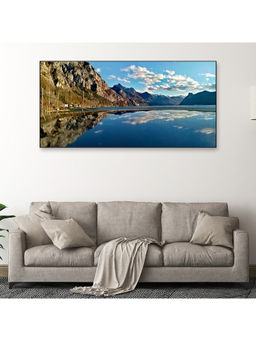 Dekorstation - Beautiful Calm Lake Surrounded By Hills Under A Sky Wall Painting