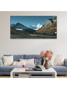 Dekorstation - Valley with Snow Covered Mountains Canvas Wall Painting
