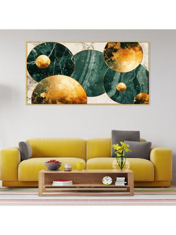 Dekorstation - Circle with Yellow And Green Background Canvas Wall Painting