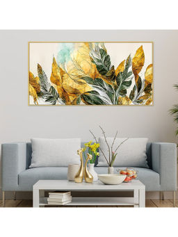 Dekorstation - Abstract Flowers with Golden And Black Canvas Wall Painting