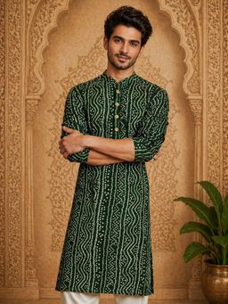 MULTI SHADES - Men Green Rayon Kurta