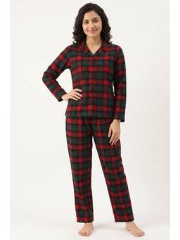 Zivame - Flannel Woven Pyjama With Shirt - Alpine