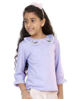 My Milestones - Girls Pure Cotton Peter Pan Collar with Embroidery