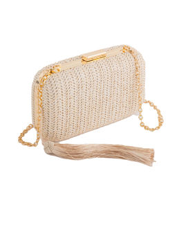 CARPISA - Womens Stylish Clutch Textured Beige