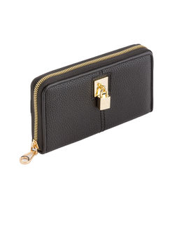 CARPISA - Womens Zip Around Textured Wallet Black