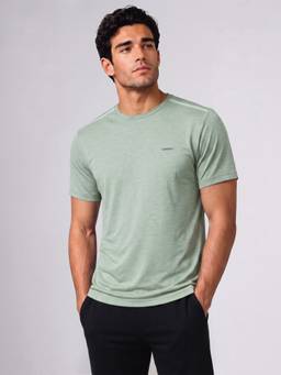 Van Heusen - Men Green Swift Dry Crew Neck Sports T-shirt