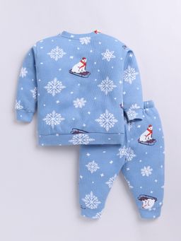 Clt.s - Blue Printed Sweatshirt and Pant (Set of 2)