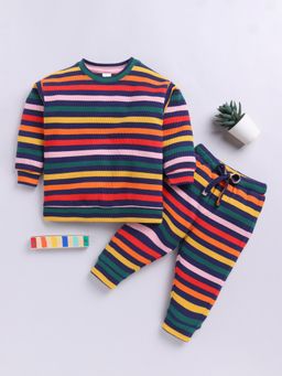 Clt.s - Multi-Color Stripes Sweatshirt and Pant (Set of 2)