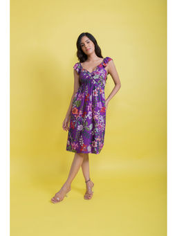 AROOP SHOP INDIA - Purple Lola Floral Print Dress