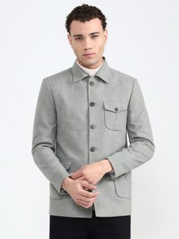 Wyre - Men Grey Solid Blazer