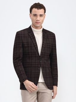 Wyre - Men Maroon Checked Blazer